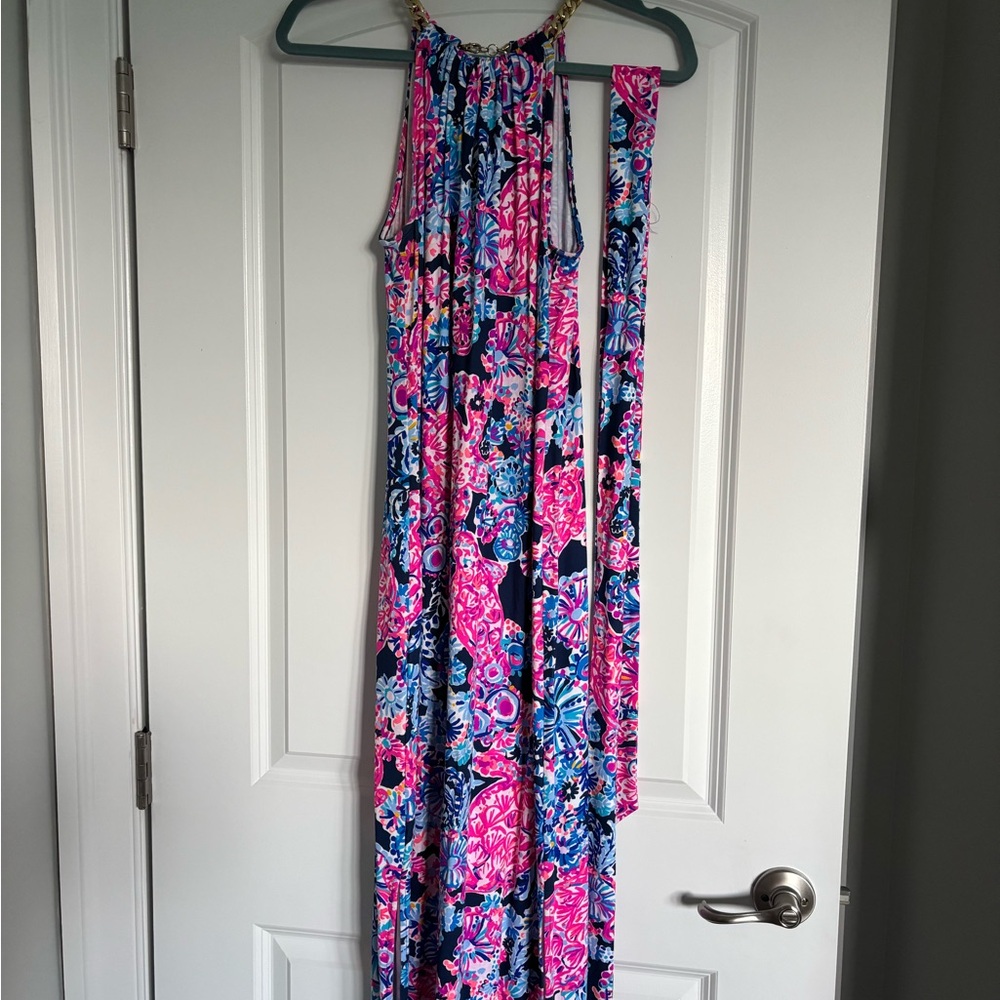 Lilly Pulitzer Pink and Blue Halter Sundress